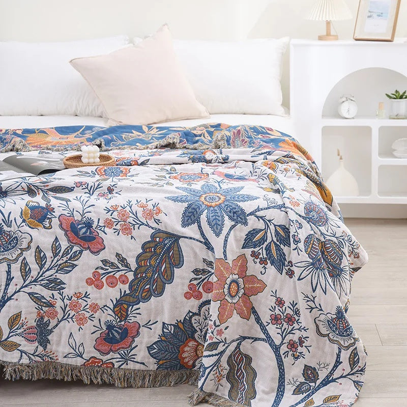 Flora Jacquard Blanket by Artistic Weavers, comfortable home textiles