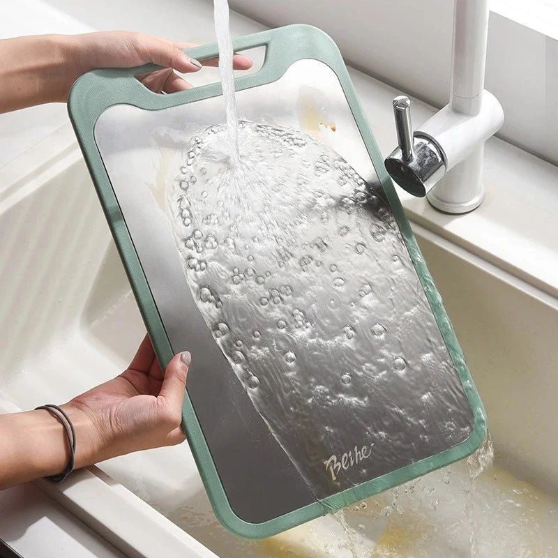 Elara Haus stainless steel chopping board with rice husk fiber for efficient food preparation and easy cleaning