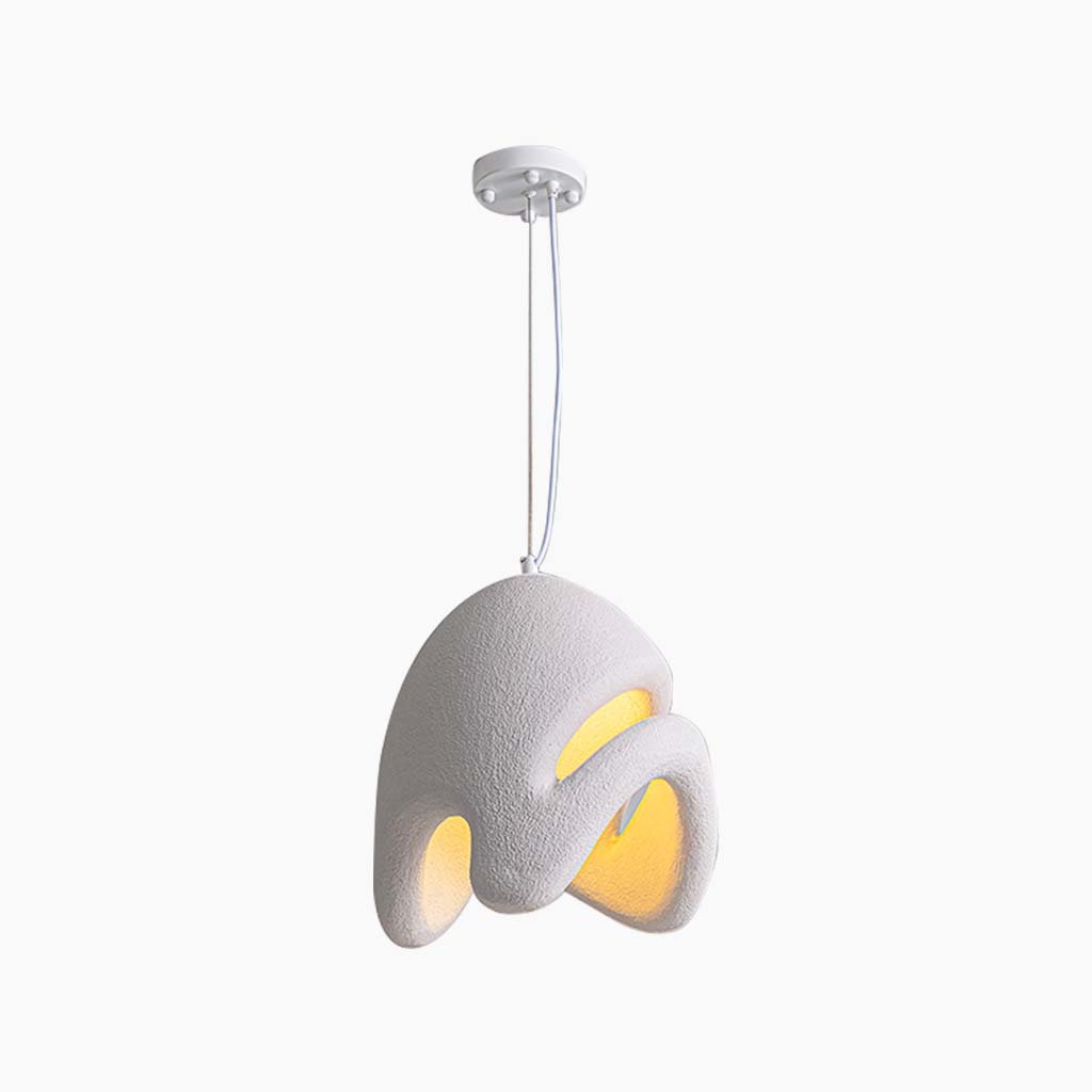 Pendant lamp, unique Japanese Wabi-Sabi cement, white 10
