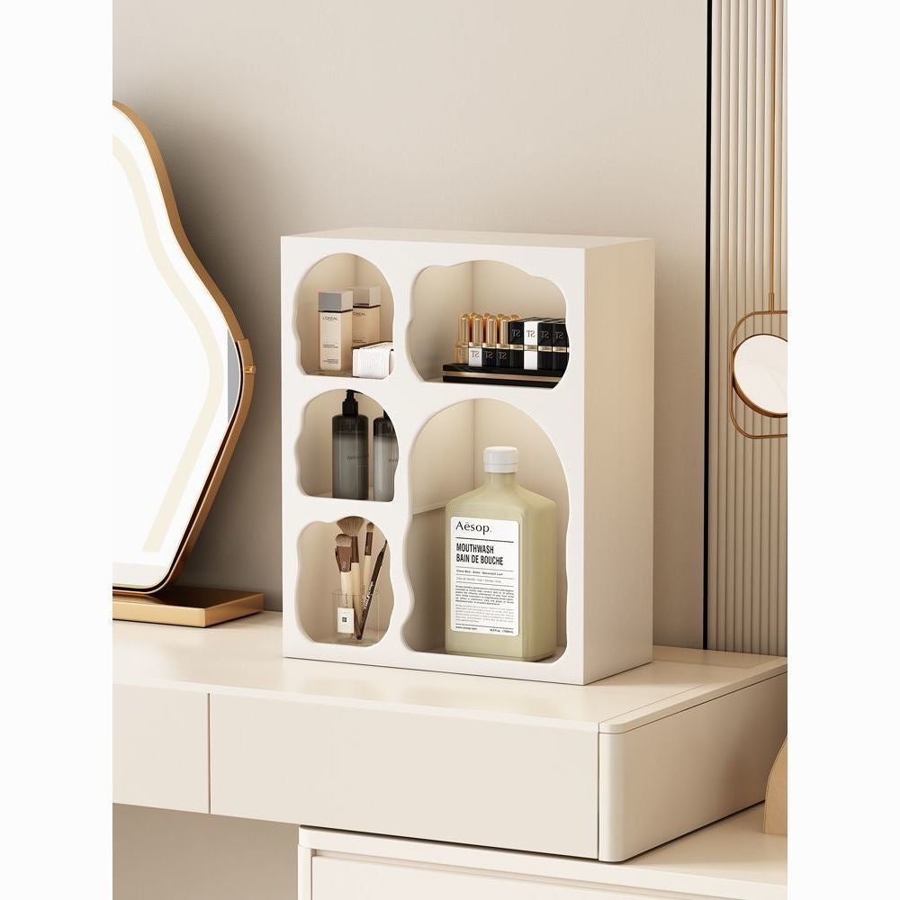 Elegant arched shelf display for a stylish and organized home