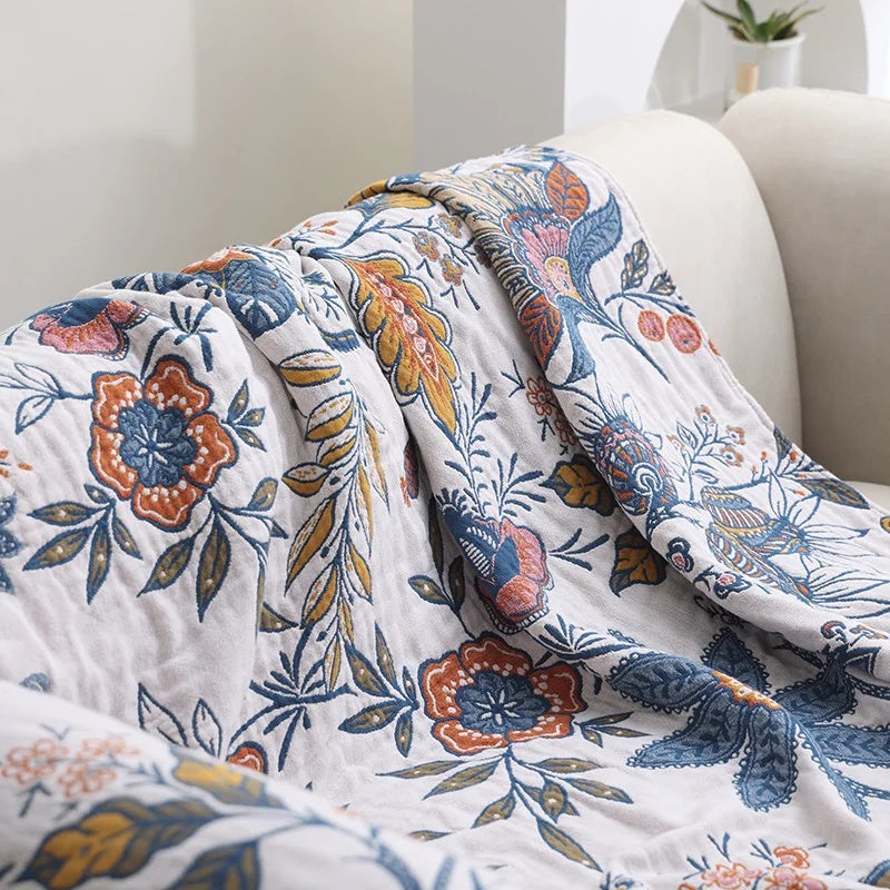 Flora Jacquard Blanket by Artistic Weavers, high-quality textile