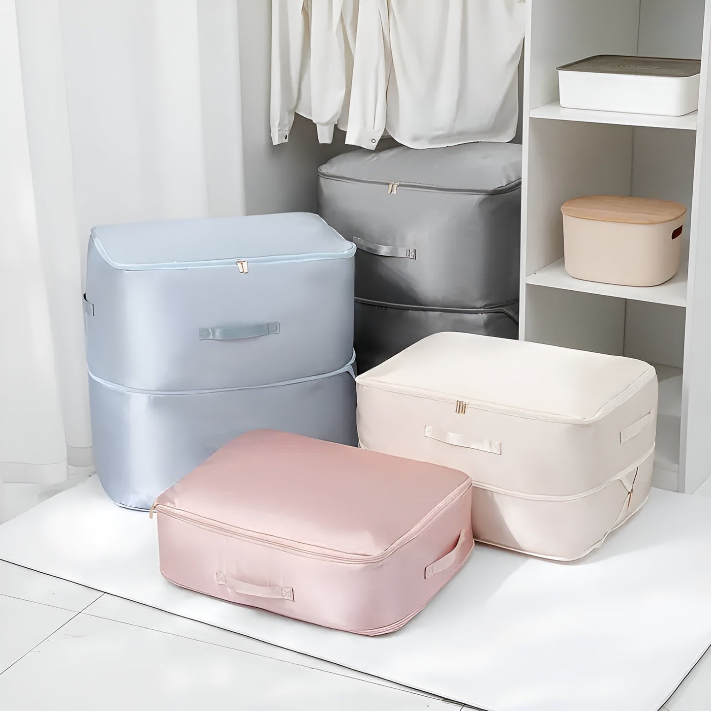 Packing bag with compression for travel and home organization.