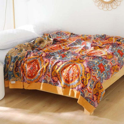 Elara Haus 100% cotton bohemian-inspired sofa throw blanket