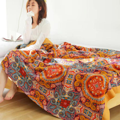 100% cotton boho-style sofa throw blanket from Elara Haus