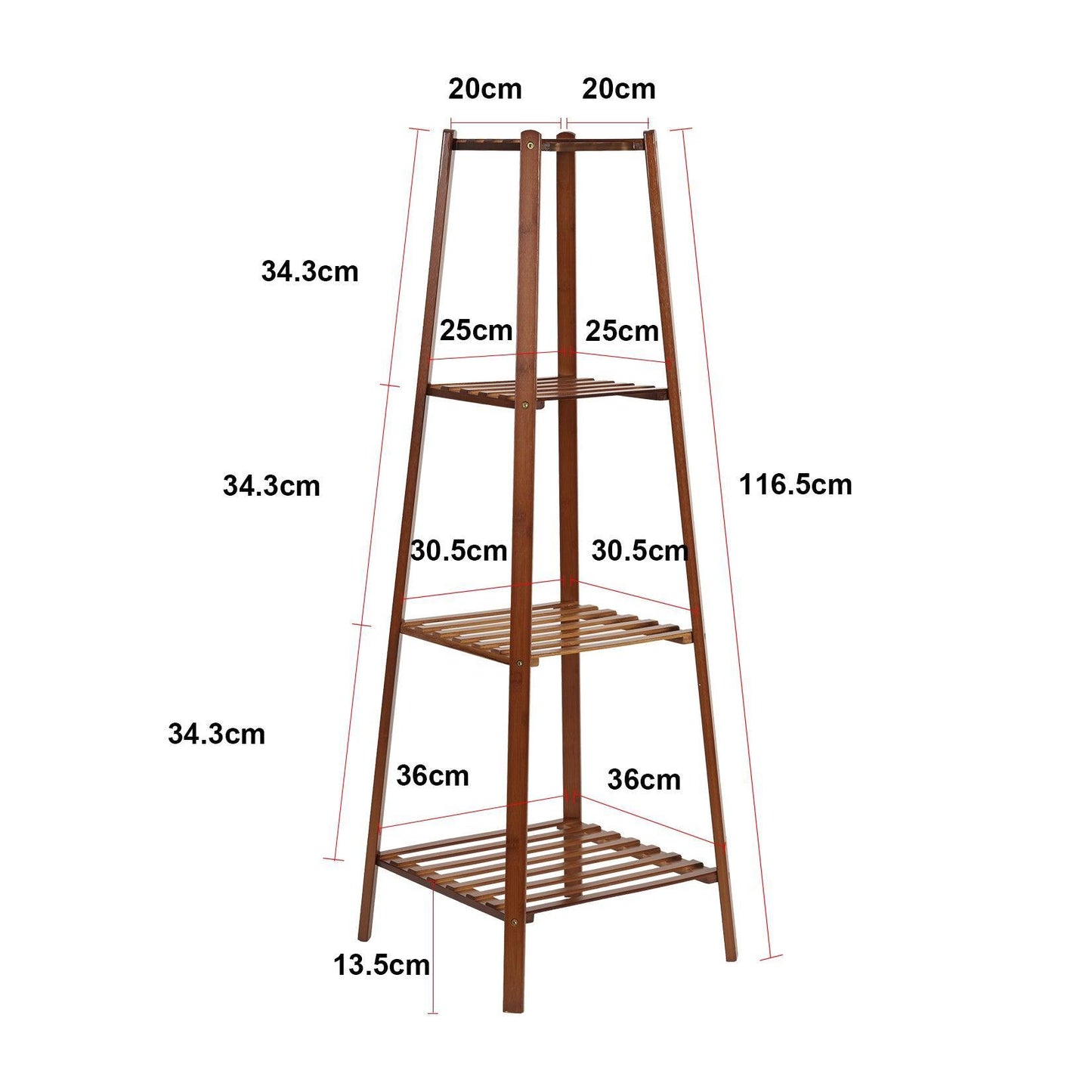 Bamboo plant display rack for indoor and outdoor decoration with a modern design.