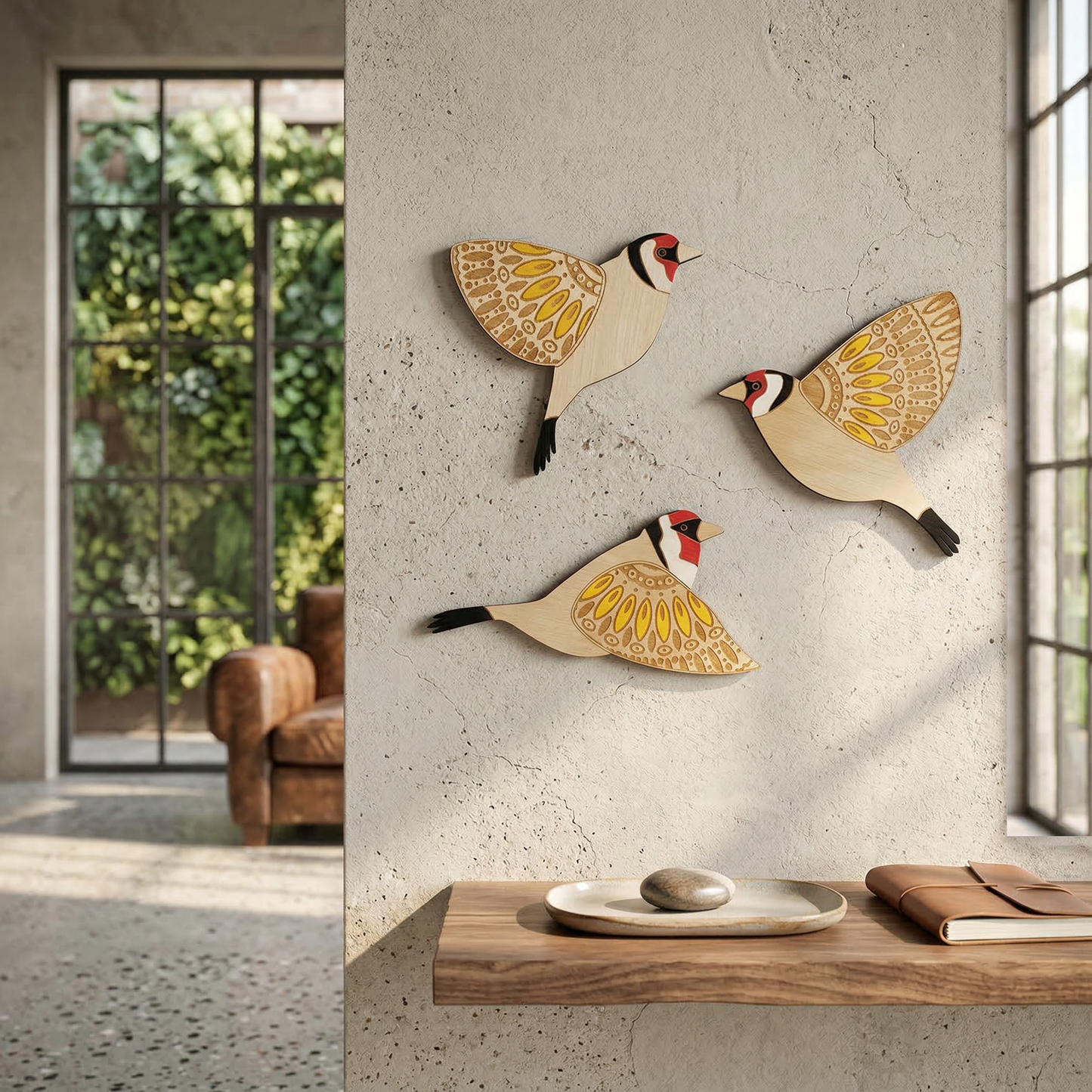 Elara Haus Artisanal Timber Bird Wall Decor Set