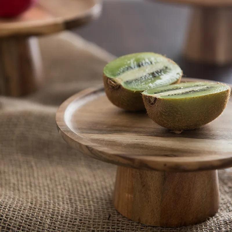 Natural wood decorative tray for kitchen utensils with minimalist Japanese design