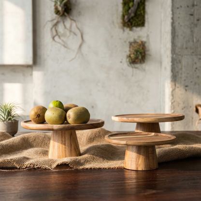 Elara Haus Artisanal Timber Pedestal Display Tray