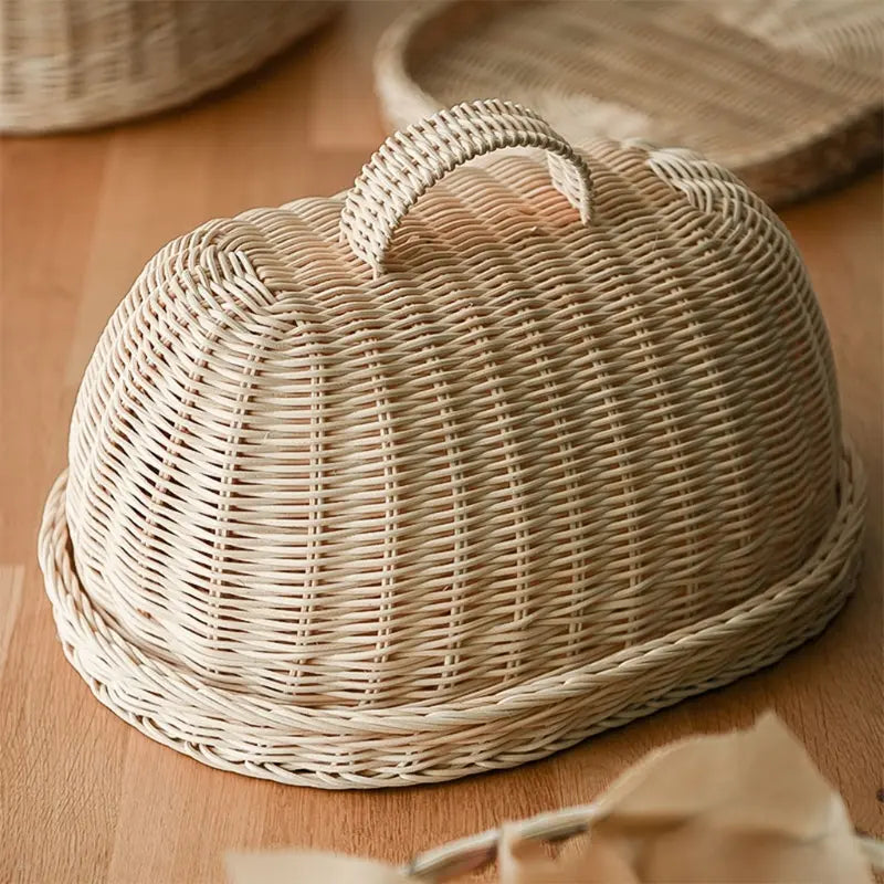 Rattan Bread Basket | Dust-Proof Cover & Kitchen Organizer 1