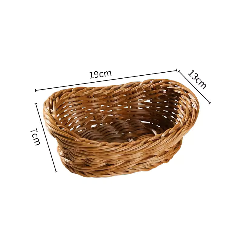 Natural woven willow storage basket with decorative serving tray design