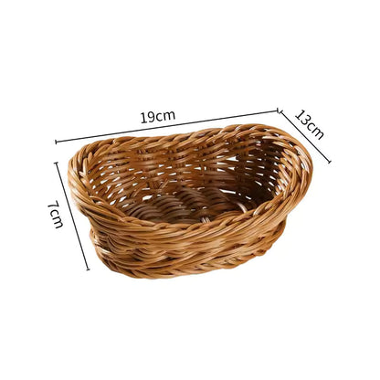 Natural woven willow storage basket with decorative serving tray design