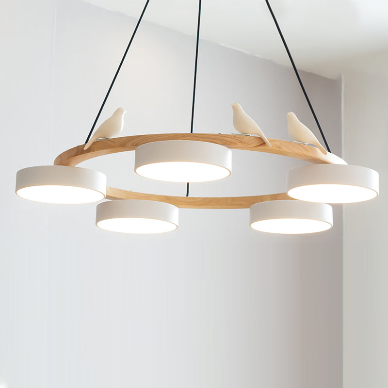 Elara Haus Chandelier - Metal And Wood Elegant Bird Design Chandelier Light 2