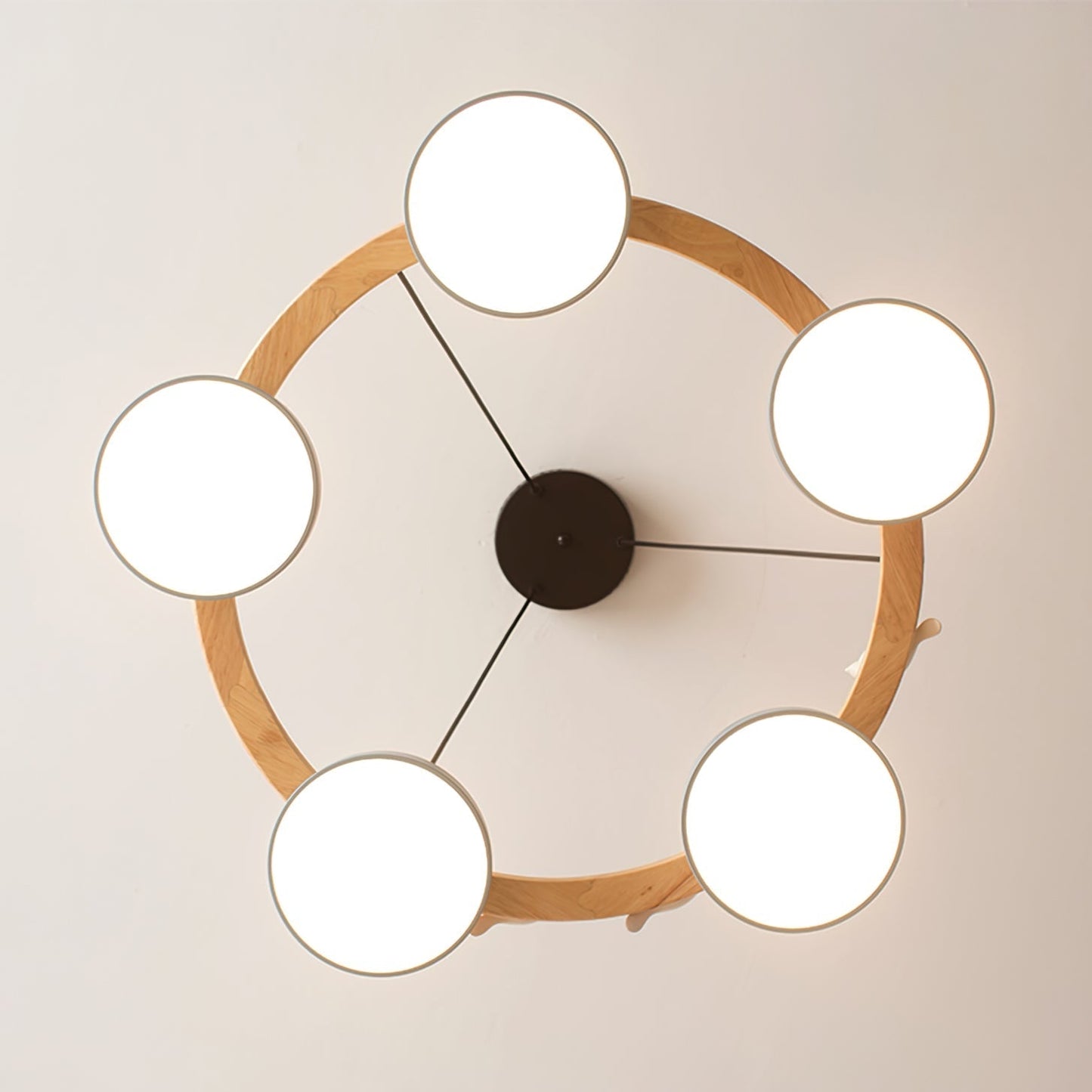 Elara Haus Chandelier - Metal And Wood Elegant Bird Design Chandelier Light 7