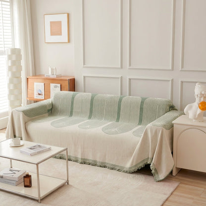 Pistachio green chenille throw blanket by Elara Haus, soft and cozy home decor