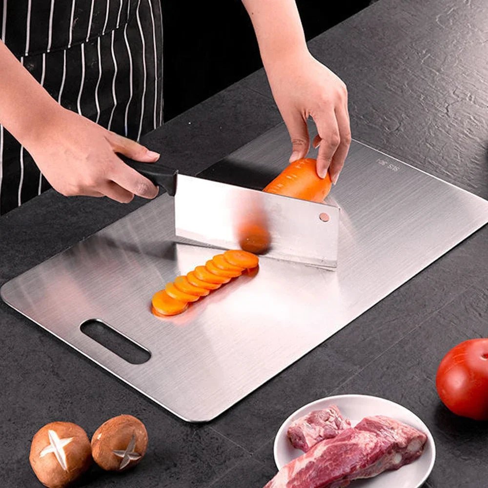 Antibacterial titanium chopping board from Elara Haus with sleek design