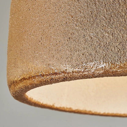 Pendant Light Japanese Wabi-Sabi Resin Pot Lid, white / brown 6