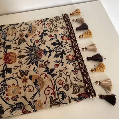 Vintage Floral and Bird Jacquard Tapestry Runner
