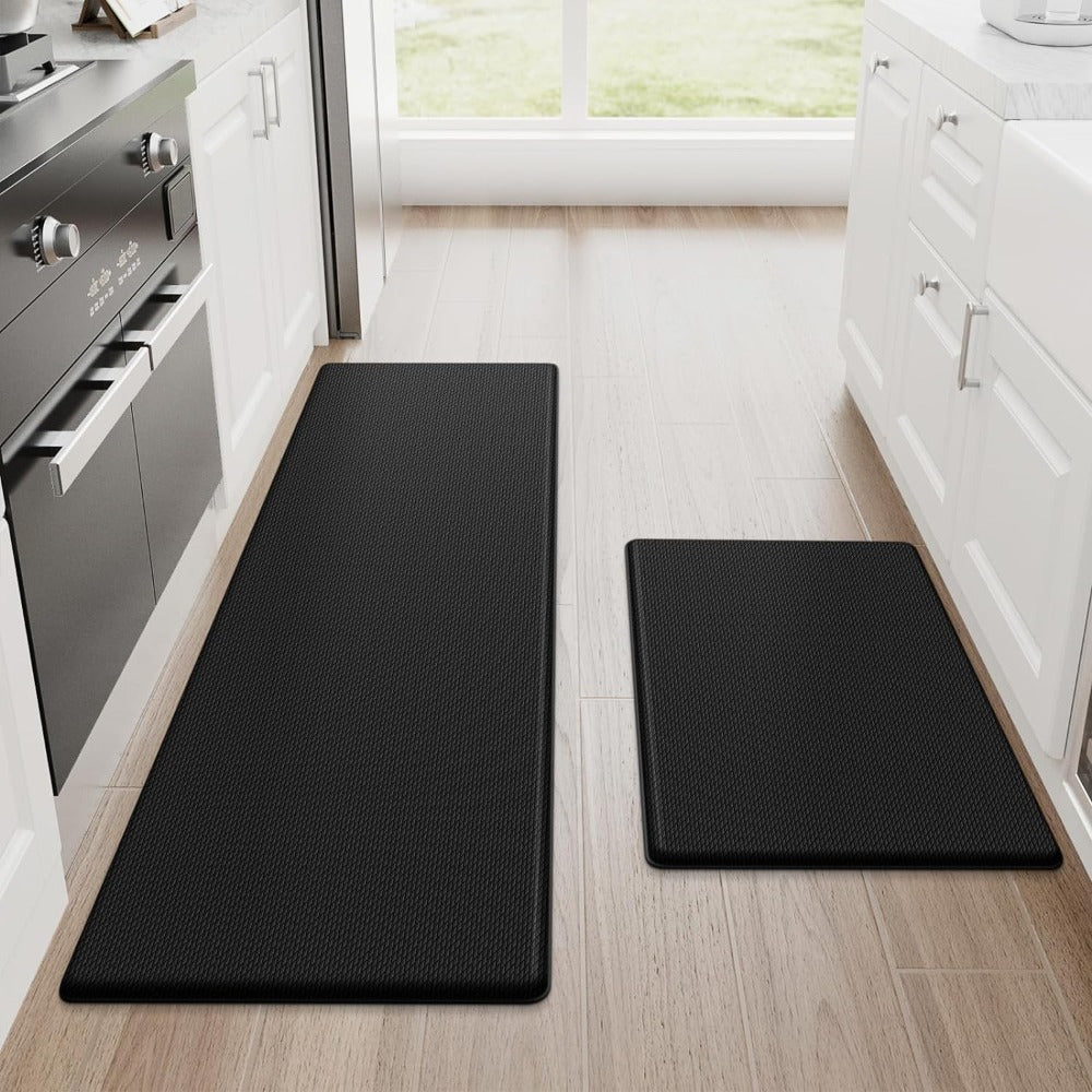 Ergonomic kitchen floor mat with non-slip backing for added traction