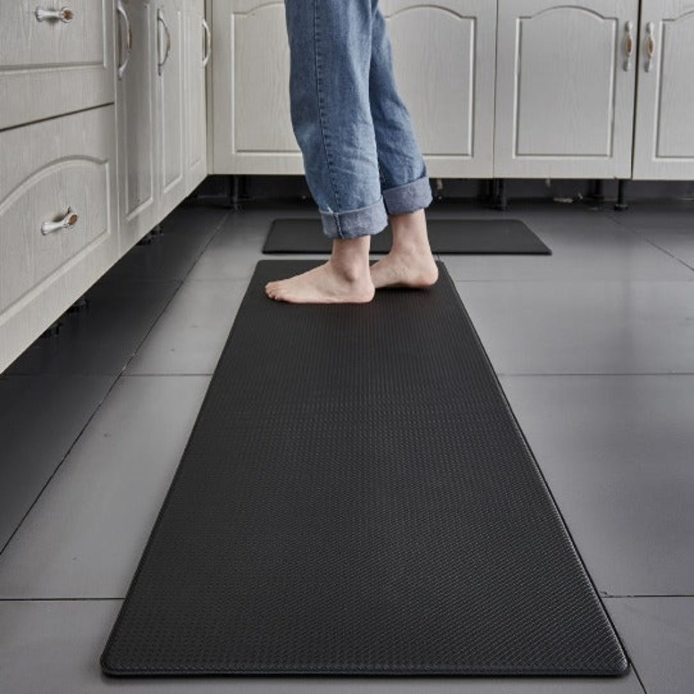 Non-slip kitchen floor mat featuring ergonomic comfort and support