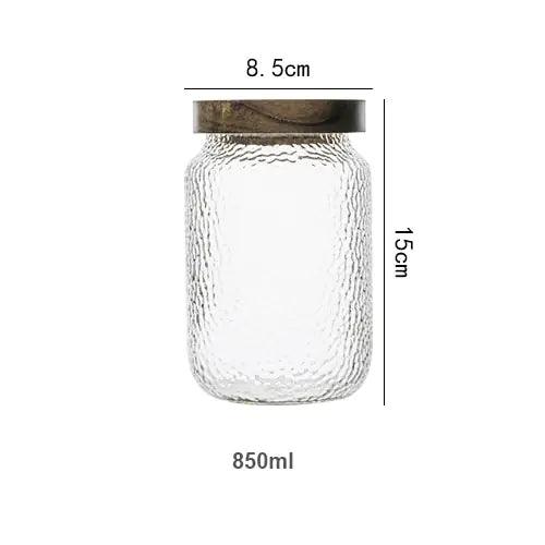 Airtight glass storage solution with wooden accents and secure lid