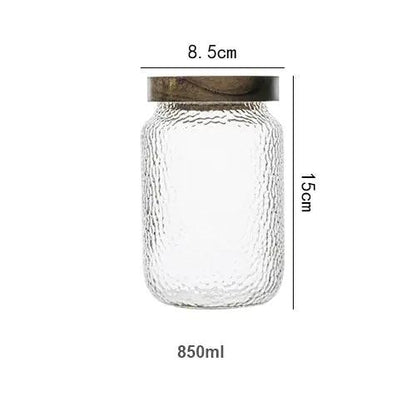 Airtight glass storage solution with wooden accents and secure lid