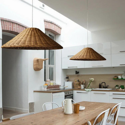 Japandi Artisan Shine Rattan Pendant Light 4