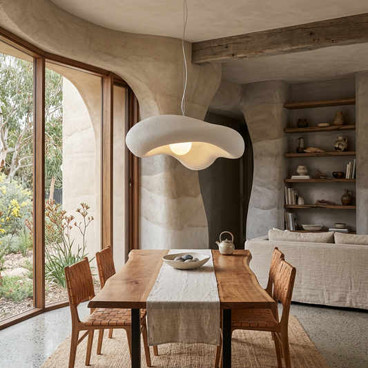 Elara Haus Kintsugi Drift – Architectural Undulating Mineral Wabi-Sabi Pendant