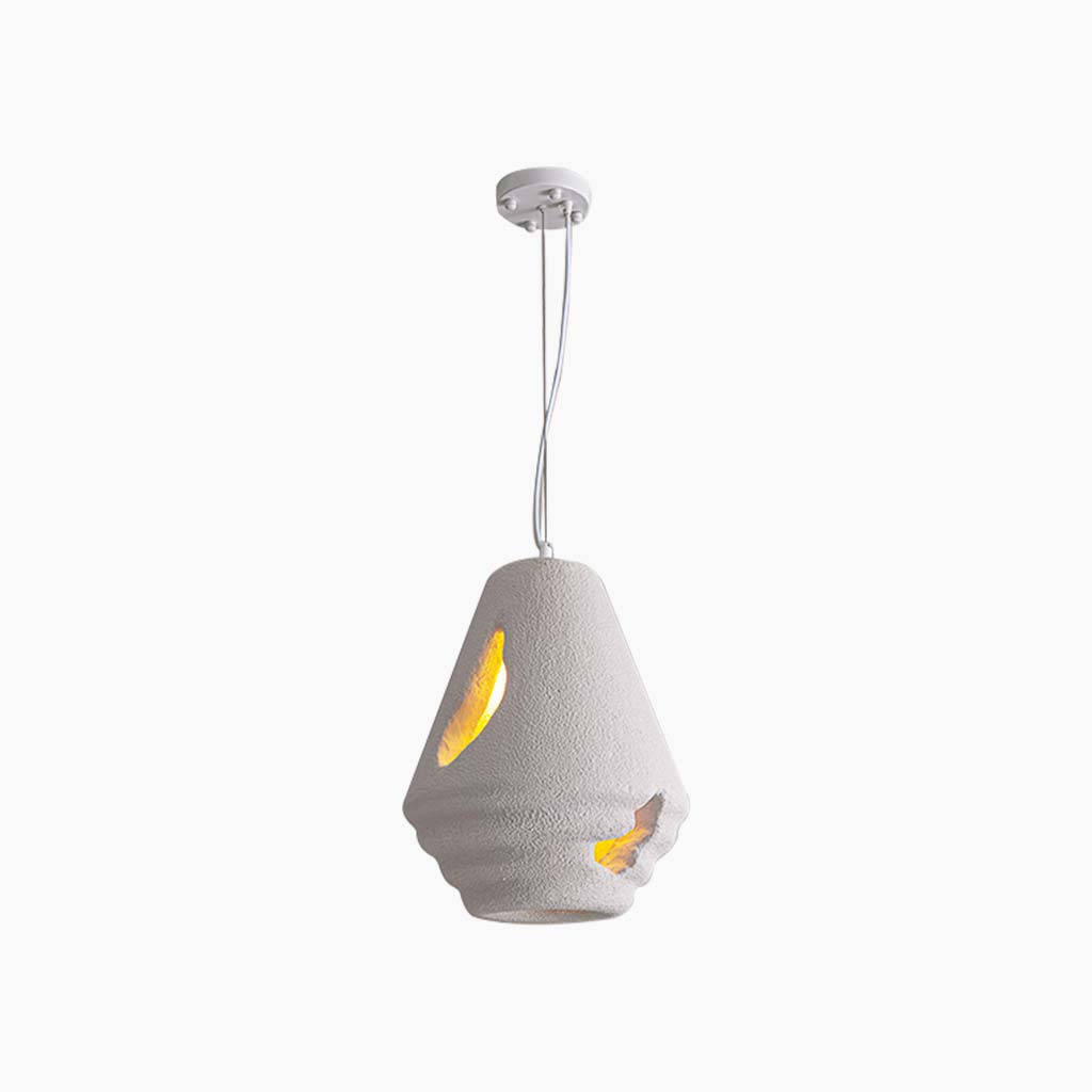 Pendant lamp, unique Japanese Wabi-Sabi cement, white 1