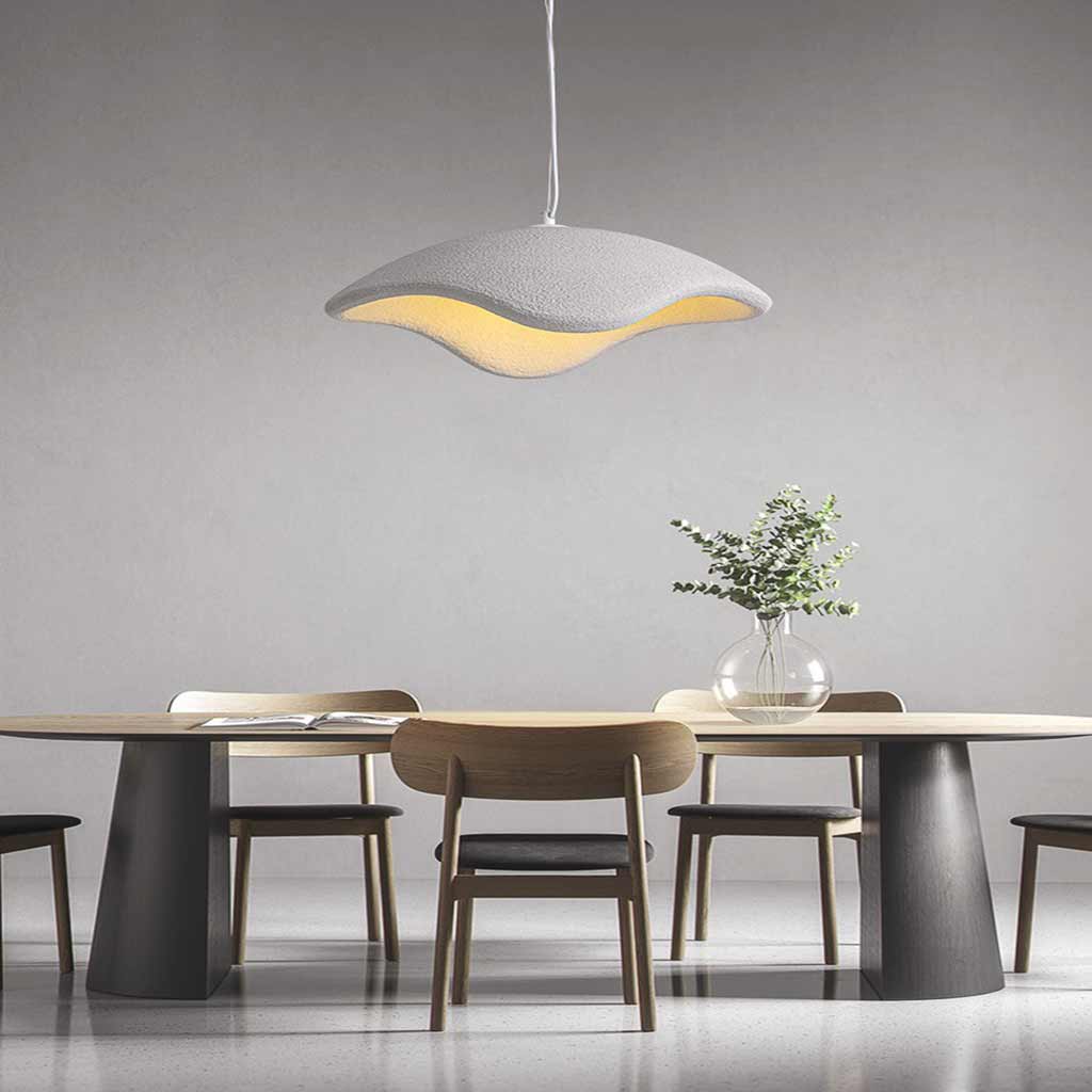 Pendant lamp, unique Japanese Wabi-Sabi cement, white 5