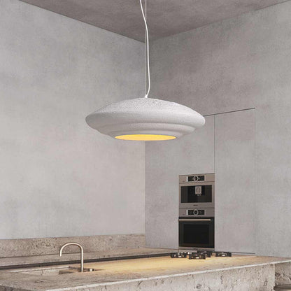 Pendant lamp, unique Japanese Wabi-Sabi cement, white 4