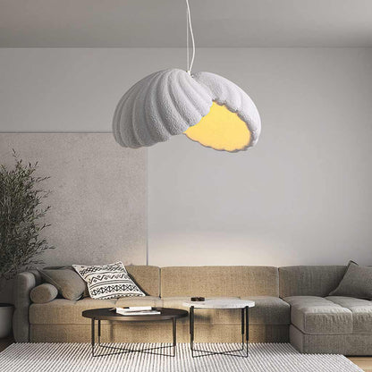 Pendant lamp, unique Japanese Wabi-Sabi cement, white 6