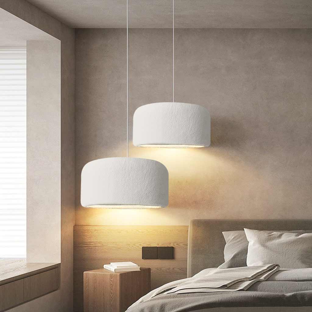 Pendant light minimalist Wabi-Sabi round drum, 3 colors 2