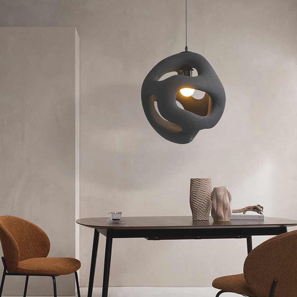 Pendant light minimalist wabi-sabi cement cave 7