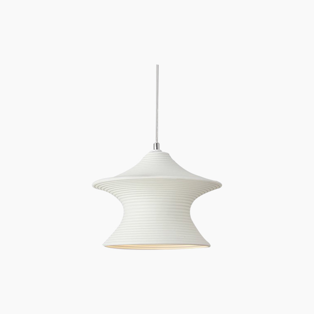 Pendant light, minimalist Wabi-Sabi swirl resin, white/beige 0