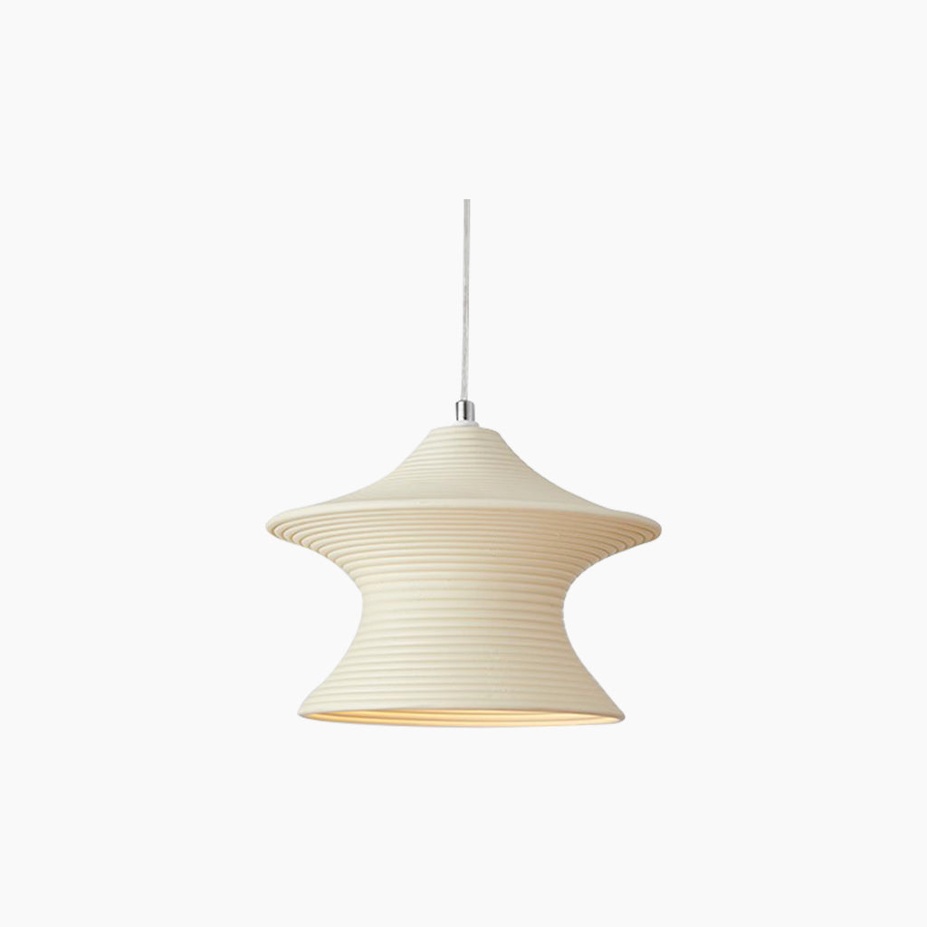 Pendant light, minimalist Wabi-Sabi swirl resin, white/beige 1