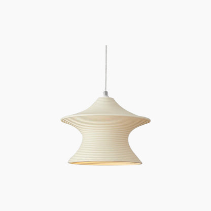 Pendant light, minimalist Wabi-Sabi swirl resin, white/beige 1