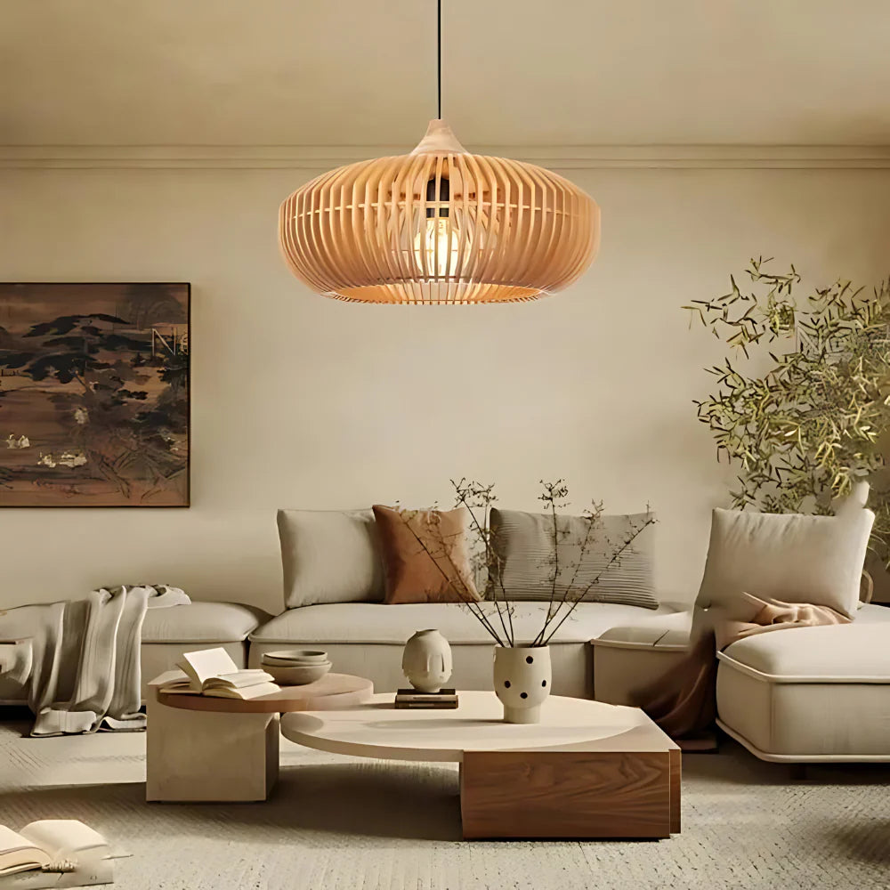 The Halo of Zen Japandi Wood Pendant Light 8