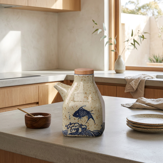 Elara Haus Kintsugi Koi – Architectural Speckled Ceramic Japandi Dispenser
