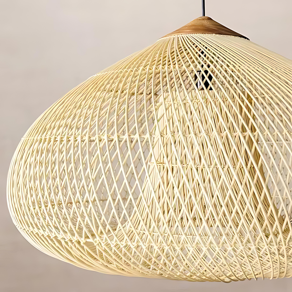 Elegant Handmade Rattan Japandi Pendant Light 3
