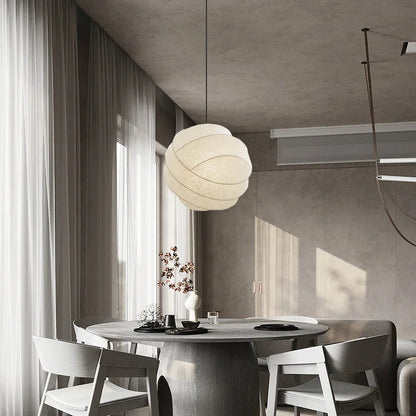 Wabi Sabi Silk Ball Japandi Pendant Light 4