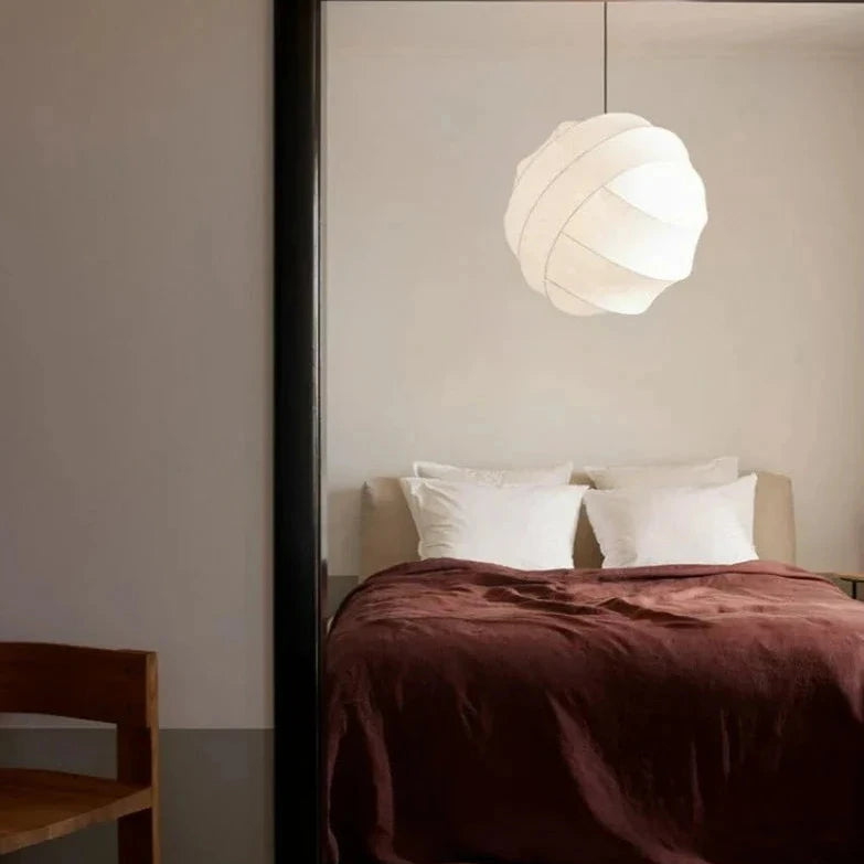 Wabi Sabi Silk Ball Japandi Pendant Light 7