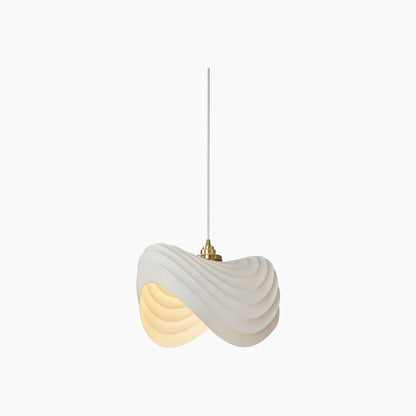 Pendant lamp, unique Wabi-Sabi cream colored, resin 14