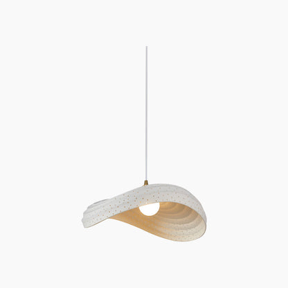 Pendant lamp, unique Wabi-Sabi cream colored, resin 17