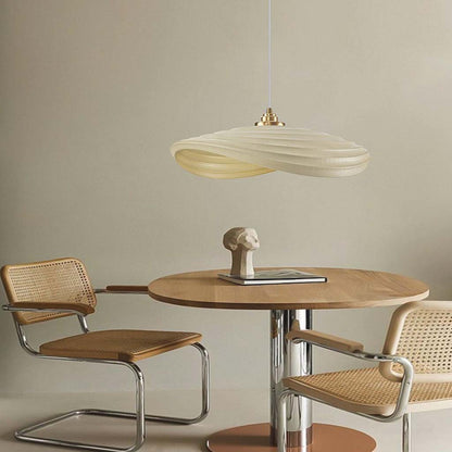 Pendant lamp, unique Wabi-Sabi cream colored, resin 5