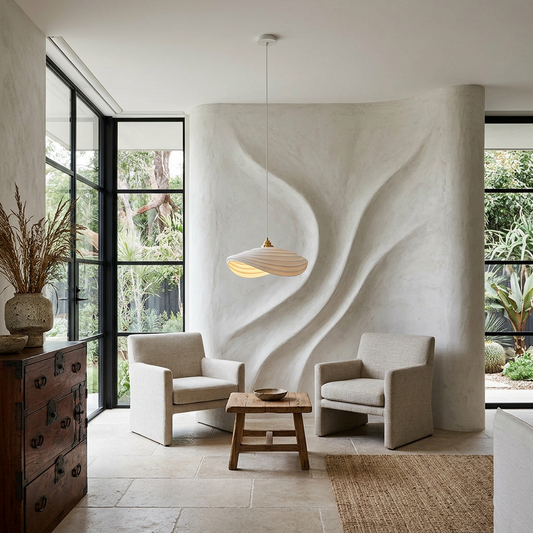 Elara Haus Kintsugi Shell – Architectural Undulating Wabi-Sabi Resin Pendant