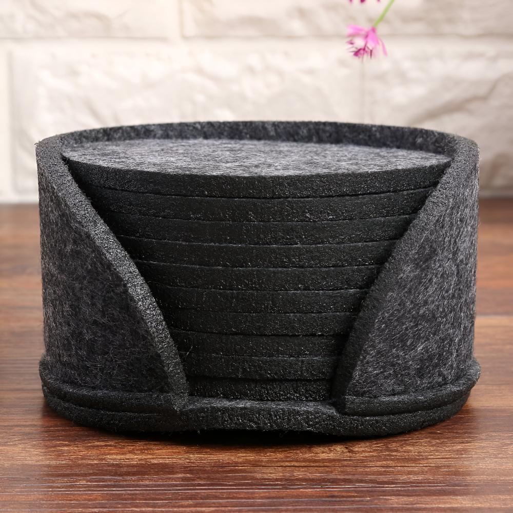Premium Japandi-style felt coaster set in a minimalist design