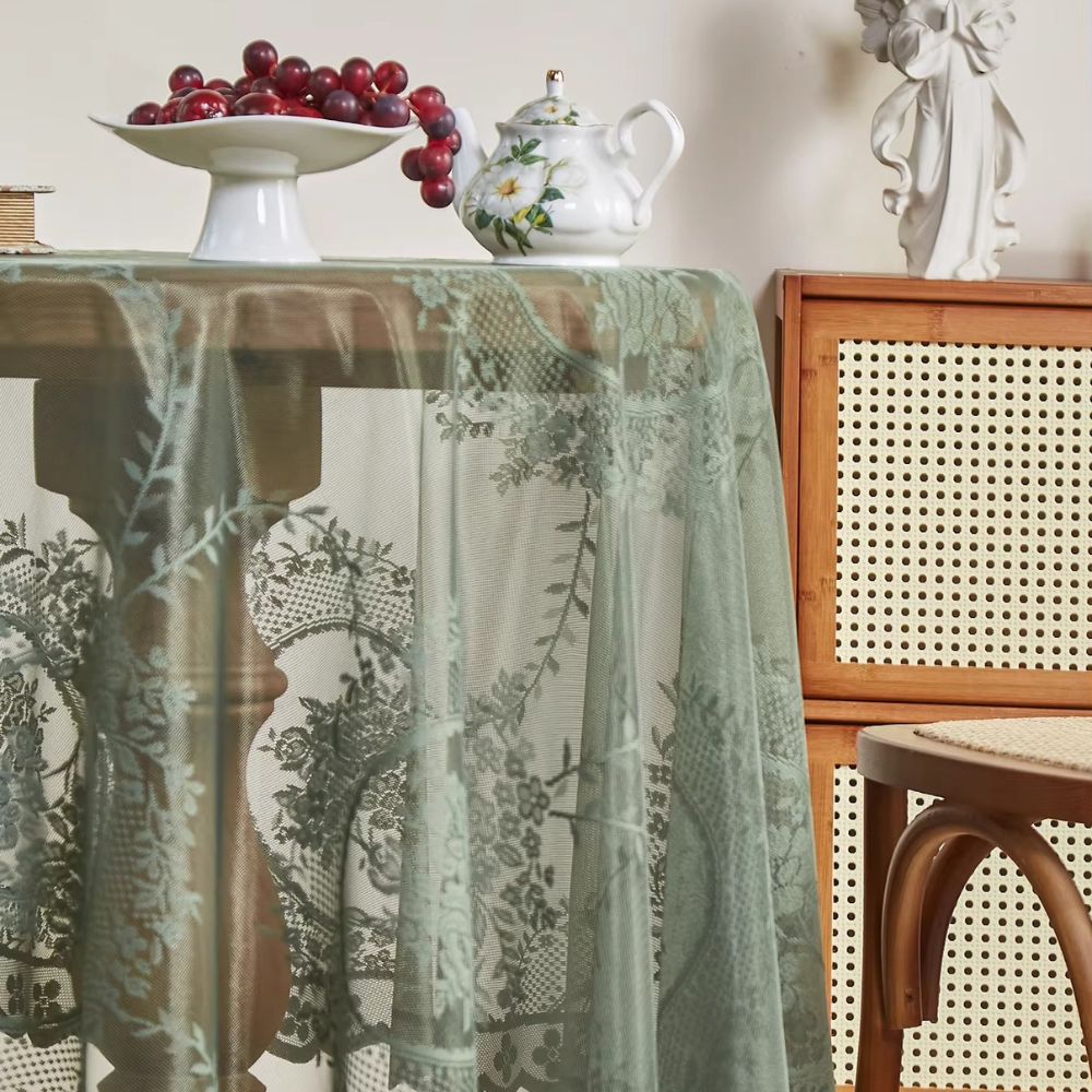 Japandi-inspired kintsugi veil tablecloth for architectural settings