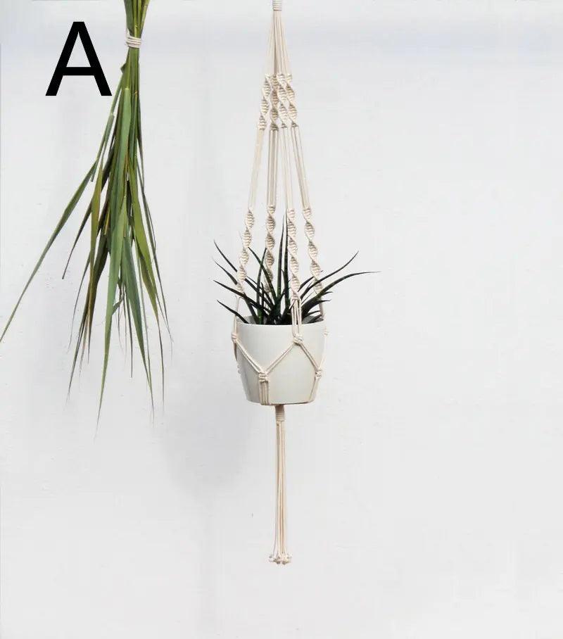 Beautifully crafted woven tapestry hanging basket planter