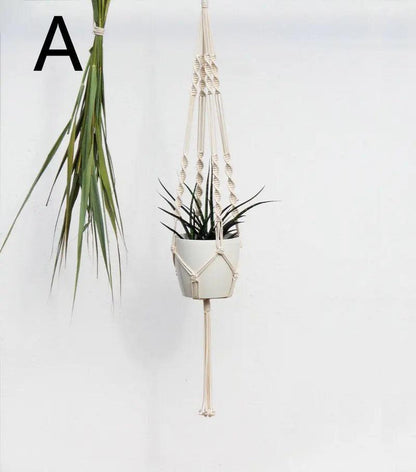 Beautifully crafted woven tapestry hanging basket planter