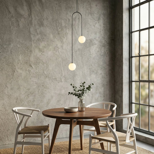 Elara Haus Mid-Century Modern Brass & Glass Globe Pendant